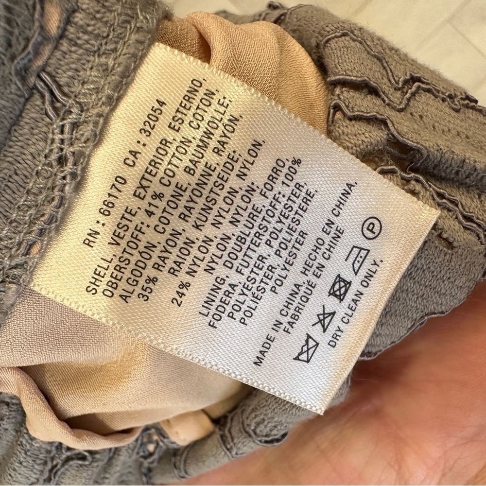 Anthropologie Feather Bone Gray Lace Wide-Leg Pants - Picture 7 of 7